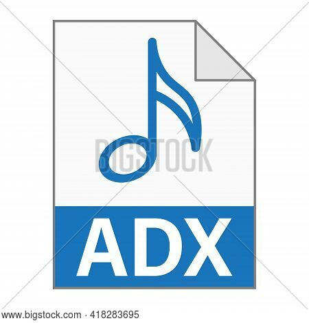 Modern Flat Design Of Adx File Icon For Web