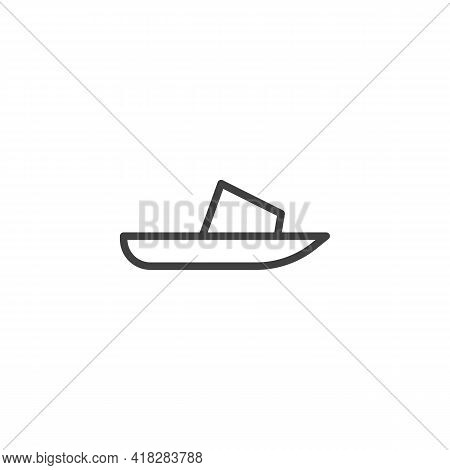 Slide Sandals Line Icon. Linear Style Sign For Mobile Concept And Web Design. Sandals Shoe Outline V