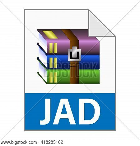 Modern Flat Design Of Jad File Icon For Web
