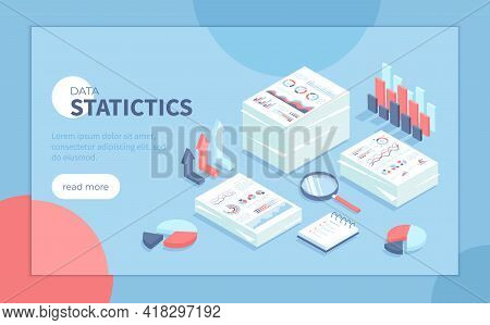 Statistics, Document Analysis, Data Collection. Research And Information Processing. Stacks Of Docum