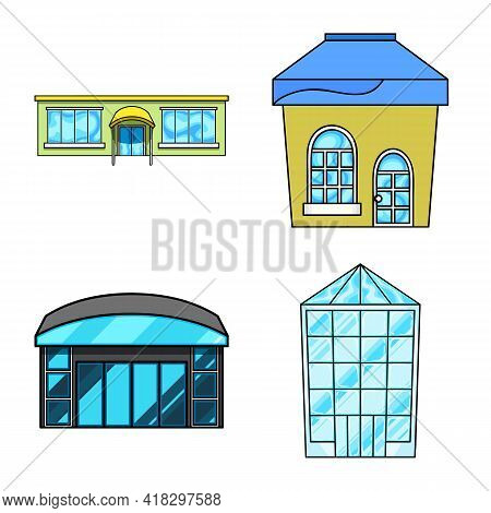 Vector Illustration Of Supermarket And Building Icon. Set Of Supermarket And City Stock Vector Illus