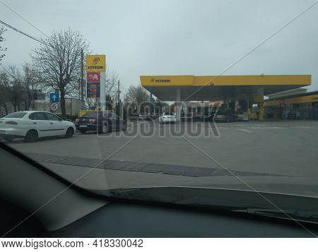 Petrom Gas Station Located In Bucharest, Romania, 2021