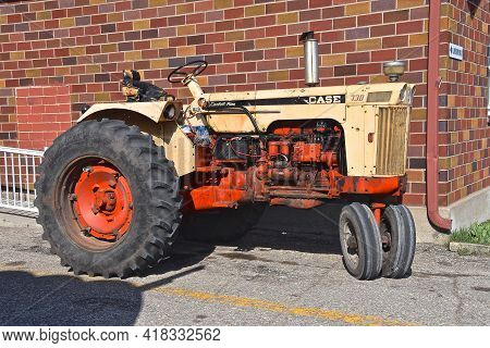 Gary, Minnesota, April 17, 2021. The Old Case Comfort King 730 Tractor Is A Product Now Owned By J.i