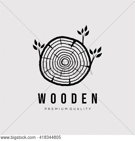 Vintage Wooden Moldy Logo Vector Illustration Design. Carpentry, And Carpenter Symbol