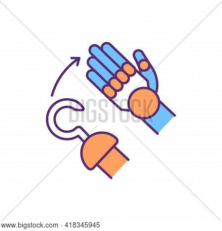 Innovative Prosthetic Hand Rgb Color Icon. Fully Articulated Fingers. Natural-looking Prosthesis. Ar