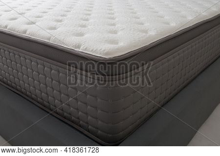 Closeup Of Bed And Luxury Mattress, Thick And Soft Material