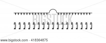Bind Spring Of Spiral. Ring Of Spiral For Notebook Or Calendar. Metal Wire Of Binder Clip. Mockup Fo