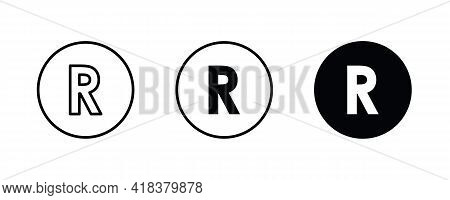 R Letter Logo, Letter R Icons Button, Vector, Sign, Symbol, Illustration, Editable Stroke, Flat Desi