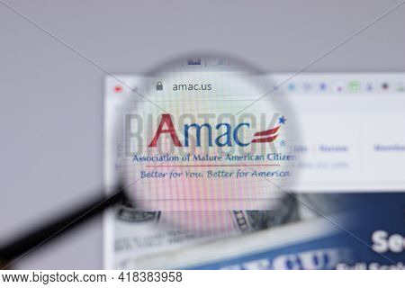 New York, Usa - 26 April 2021: Association Of Mature American Citizens Amac Logo Close-up On Website