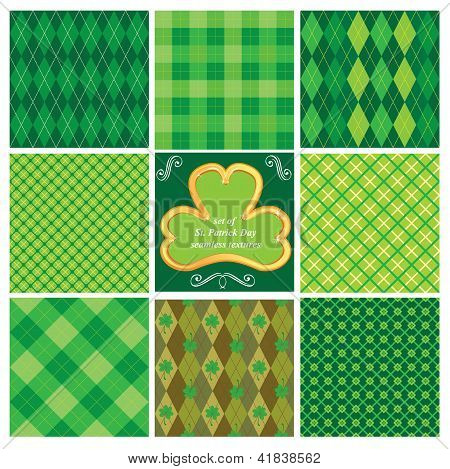 Sæt grøn Seamlesspatterns For St. Patrick's Day