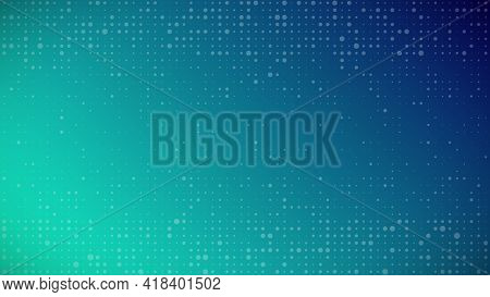 Abstract Geometric Background Of Sircles. Blue Pixel Background With Empty Space. Vector Illustratio