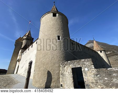 Aigle Castle (château D\'aigle Or Adlerburg) In The Valley Of The River Rhone Or Rhône River And In 