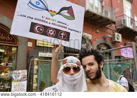 Naples, Italy-july 11, 2015: Some Participants In Gay Pride Every Year Brings Together Thousands Of 