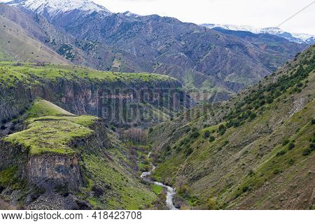 Garni Gorge, Kotayk Region, Near The Village Of Garni. It Is Represented By Five High, Often Hexagon