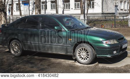 Ust-kamenogorsk, Kz - April 9, 2021. Car Mazda Capella Sixth-generation (gf, Gw; 1997-2002). Mazda 6