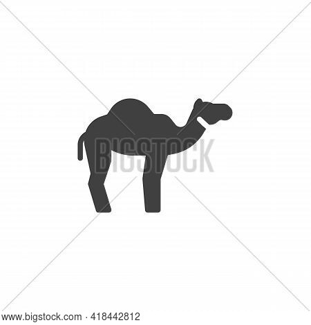 Camel Animal Vector Icon. Filled Flat Sign For Mobile Concept And Web Design. Bactrian Camel Glyph I