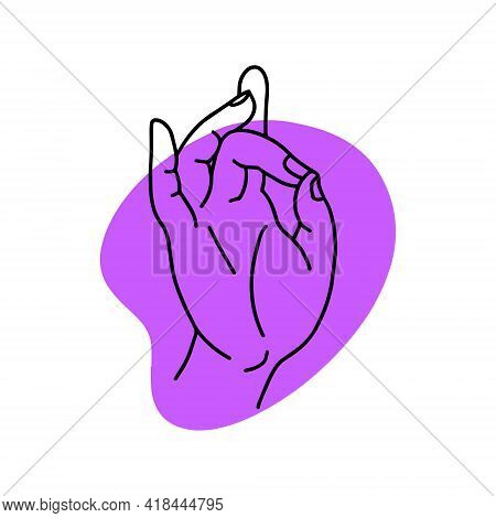 Mudra Shuni. Hands Vector Illustration. Yogic Hand Gesture.