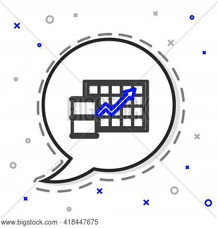 Line Oil Price Increase Icon Isolated On White Background. Oil Industry Crisis Concept. Colorful Out