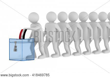 voting in Syria on white background. Isolated 3D illustration