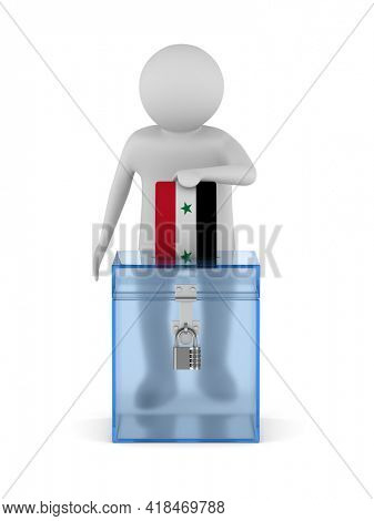 voting in Syria on white background. Isolated 3D illustration