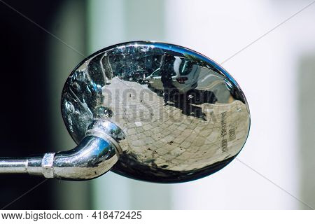 Reims France April 26, 2021 Royal Enfield 500cc Motorcycle Parked In The Streets Of Reims