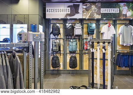 KUALA LUMPUR, MALAYSIA - CIRCA JANUARY, 2020: interior shot of Oakley store in Suria KLCC shopping mall in Kuala Lumpur.