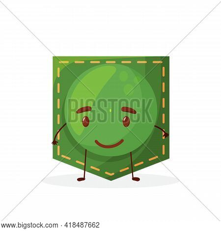 Peas Shaped Patch Pocket. Character Pocket Peas. Cartoon Style. Isolated On White Background. Design