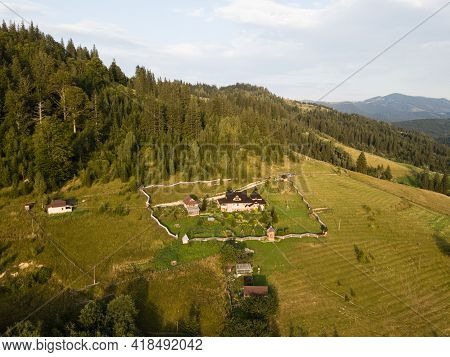 Monastery Of The Transfiguration Of Our Lord Jesus Christ In Carpathian Village Dzembronia, Ukraine