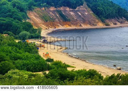 View Of The Cliffs And A Beautiful Cove On The Baltic Sea.