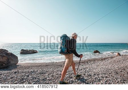 Beautiful landscapes on the Carian trail. Aegean Sea, Turkey.