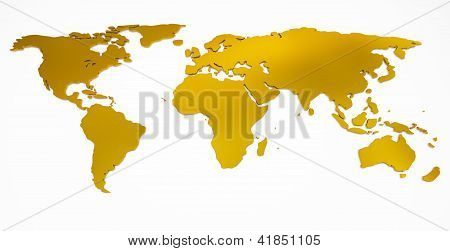 wereld kaart gouden