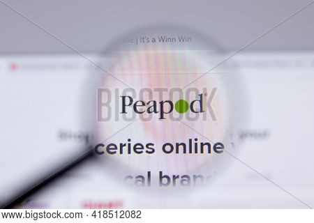 New York, Usa - 26 April 2021: Peapod Logo Close-up On Website Page, Illustrative Editorial