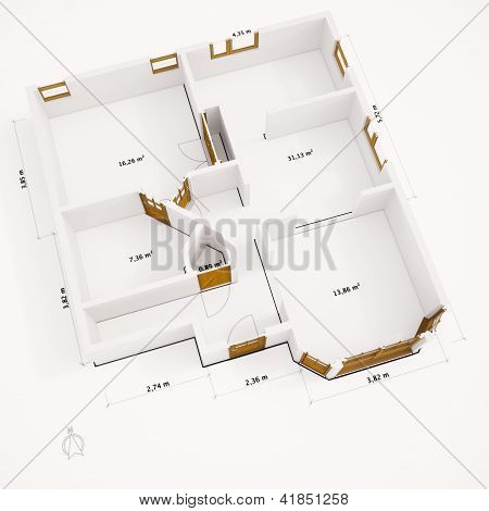 3D Groundplan With Walls