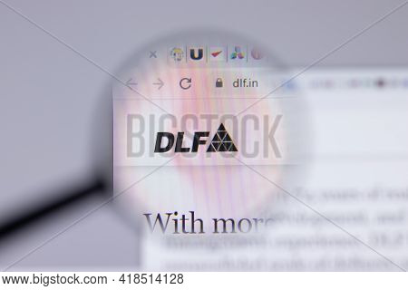 New York, Usa - 26 April 2021: Dlf Logo Close-up On Website Page, Illustrative Editorial