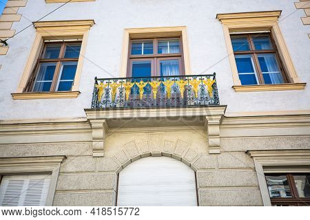 Balcony On An Art Nouveau House, Forged Balcony, Iron, In Munich