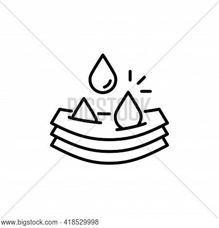 Absorption. Absorb Soft Layers And Drops Isolated On White. Sanitary Care Symbol. Moisture Absorbing