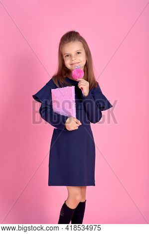 Back To School Concept Half Turned Photo Portrait Of Lovely Conf