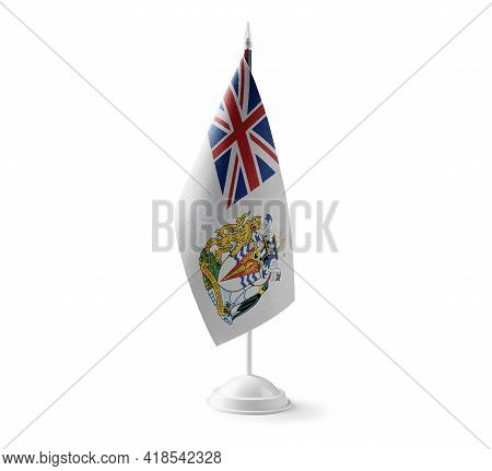 Small National Flag Of The British Antarctic Territory On A White Background