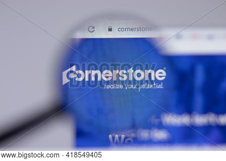 New York, Usa - 26 April 2021: Cornerstone Logo Close-up On Website Page, Illustrative Editorial