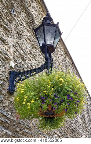 Tallinn, Estonia. Old Street Lamp In Historic Old Town Tallinn (vanalinn). 6th Of June 2011
