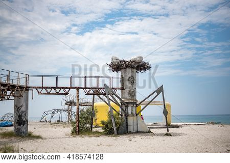 Decoratons Of Zcity And Kazantip Or Z Republic Festival In Popovka, Crimea Republic