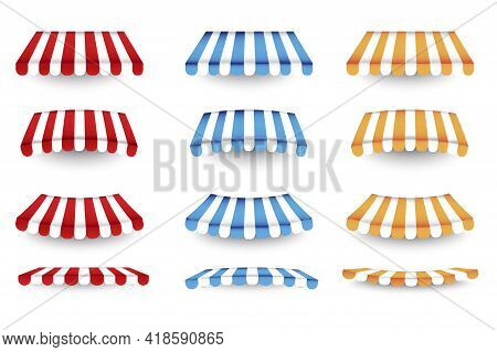 Colored Pavilion Roofs For Fabric Design. Template Design. Vector Illustration. Stock Image. Eps 10.