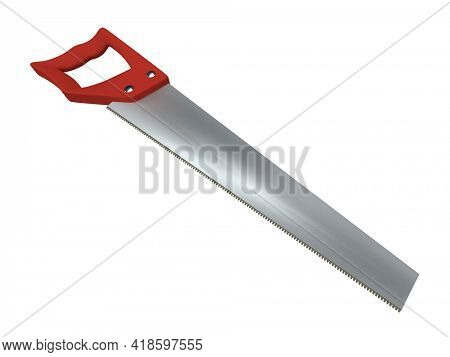 Classic hack saw isolated on white background. 3D rendering	