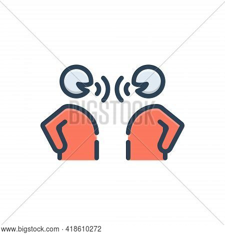 Color Illustration Icon For Speak Say Tell Talk Chat Consort Parley Discourse Voice