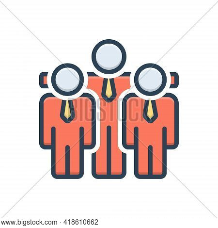 Color Illustration Icon For Amigos People Group Team Elder Younger Junior