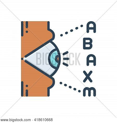 Color Illustration Icon For Ametropia Test Eye Treatment Eyecare