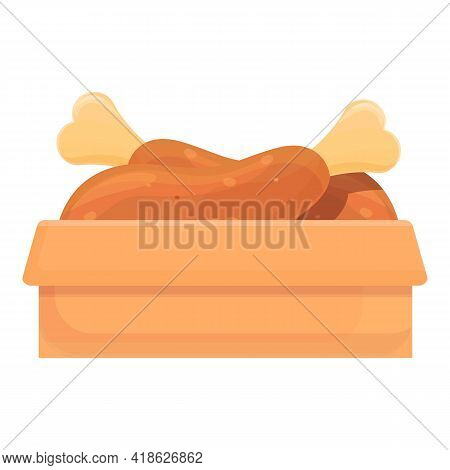 Cooked Chiken Icon. Cartoon Of Cooked Chiken Vector Icon For Web Design Isolated On White Background