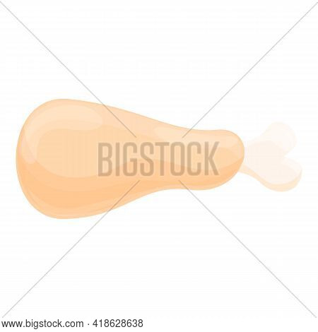 Nutrient Chiken Leg Icon. Cartoon Of Nutrient Chiken Leg Vector Icon For Web Design Isolated On Whit