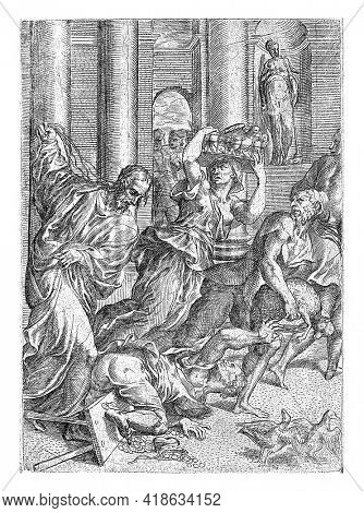 Christ expels money changers from the temple, Marco dell'Angolo del Moro