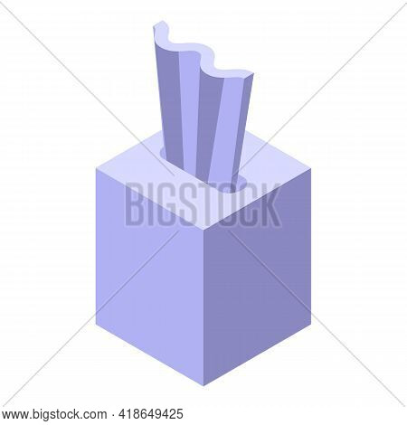 Tissue Box Icon. Isometric Of Tissue Box Vector Icon For Web Design Isolated On White Background